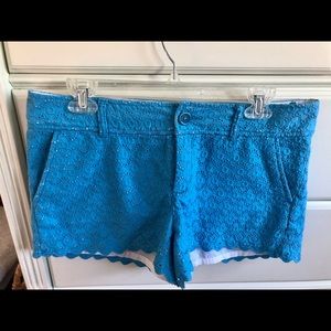 Lilly pullitzer eyelet blue shorts